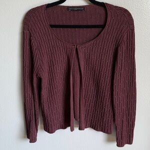 Peruvian Connection Rich Burgundy Purple Cardigan Sweater Long Sleeve Medium